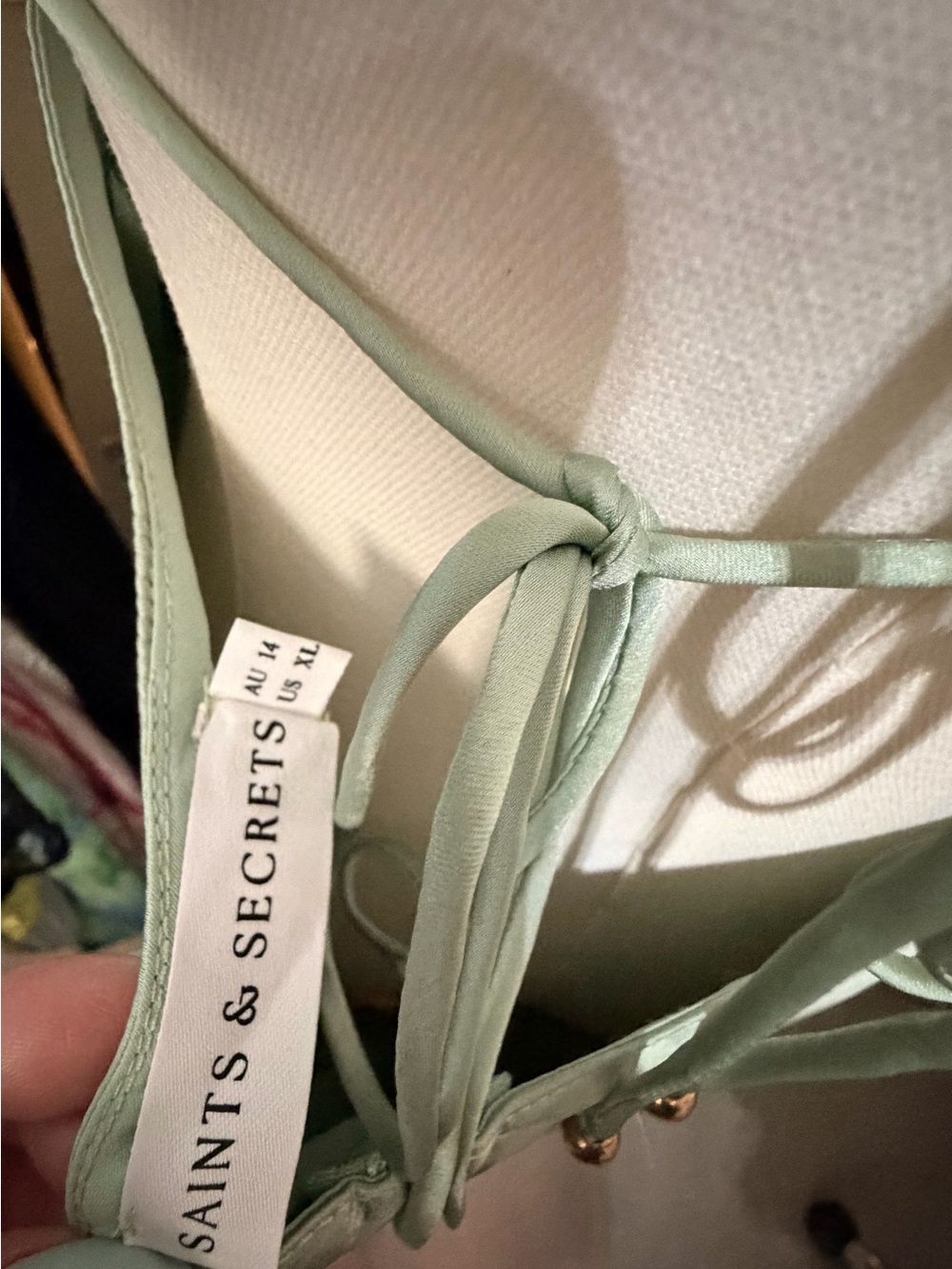 NWOT Satin Slip Maxi Dress in Sage Green Size XL - Picture 5 of 5